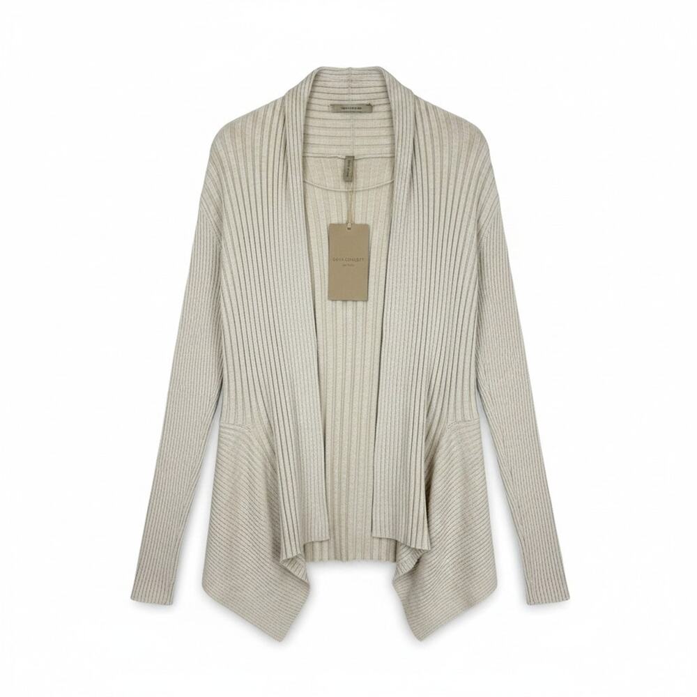 NWT Soya Concept Beige Ribbed Open Cardigan Sweater #1776 Size XS - Picture 3 of 11